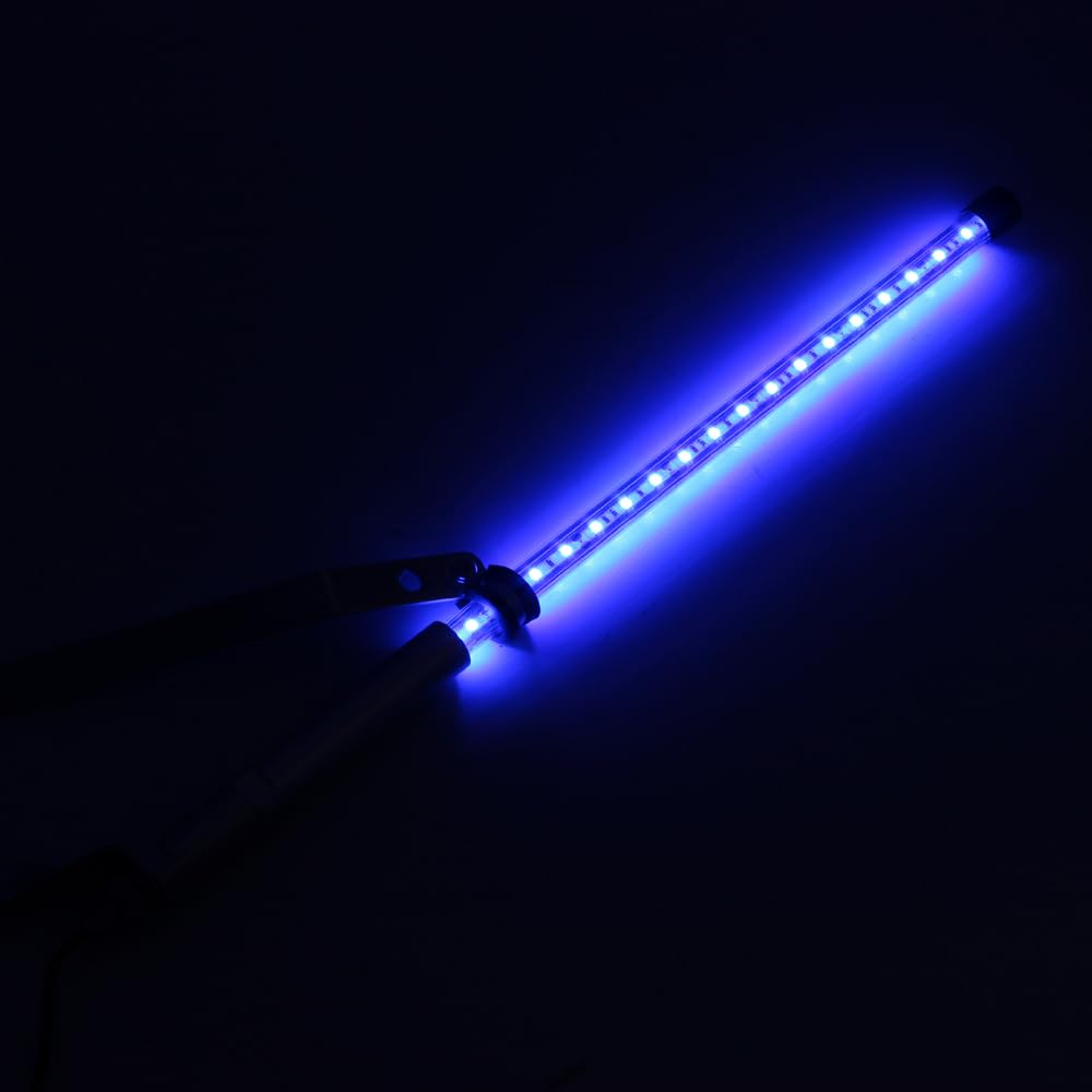 Amazon | オートバイ用 旗棒白 LED ブルー 発光 フラッグポール 500mm